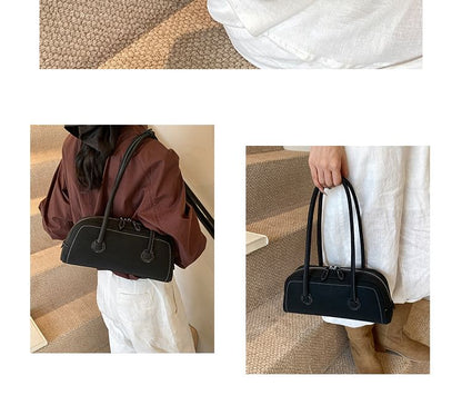 Contrast Stitching Shoulder Bag