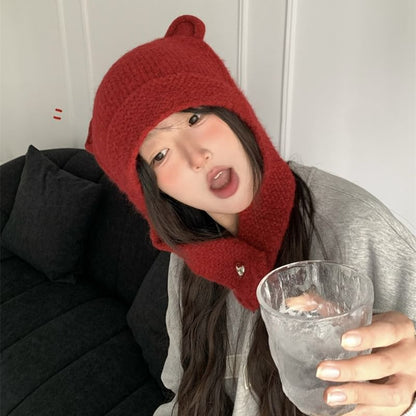 Knit Balaclava Bear Ear