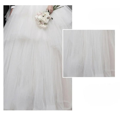 Strapless Tiered Tulle Wedding Ball Gown