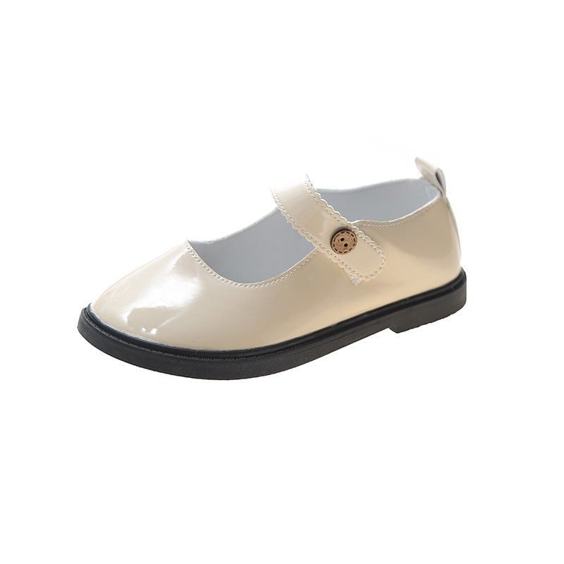 Flats Mary Plain Leather Jane Faux