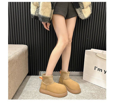 Platform Plain Ankle Snow Boots