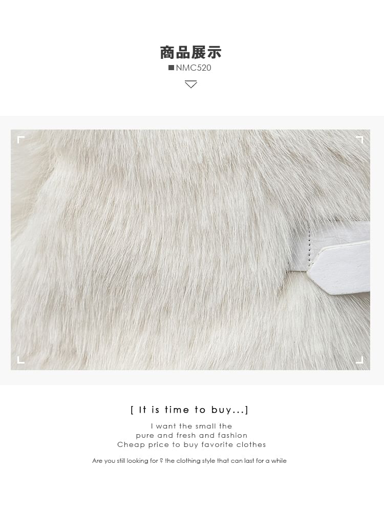 Buckled Faux-Fur V-Neck Vest Jacket