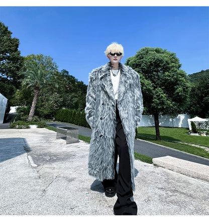 Plain Faux Fur Maxi Coat