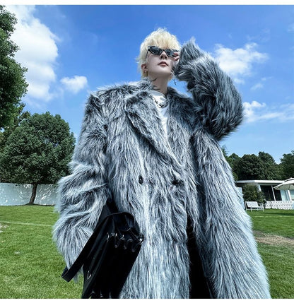 Plain Faux Fur Maxi Coat