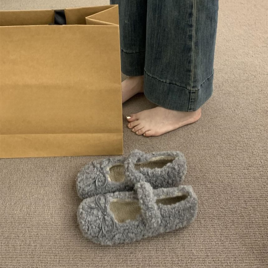 Furry Plain Mary Jane Shoes