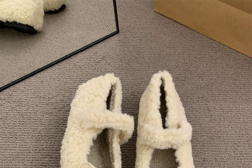 Furry Plain Mary Jane Shoes