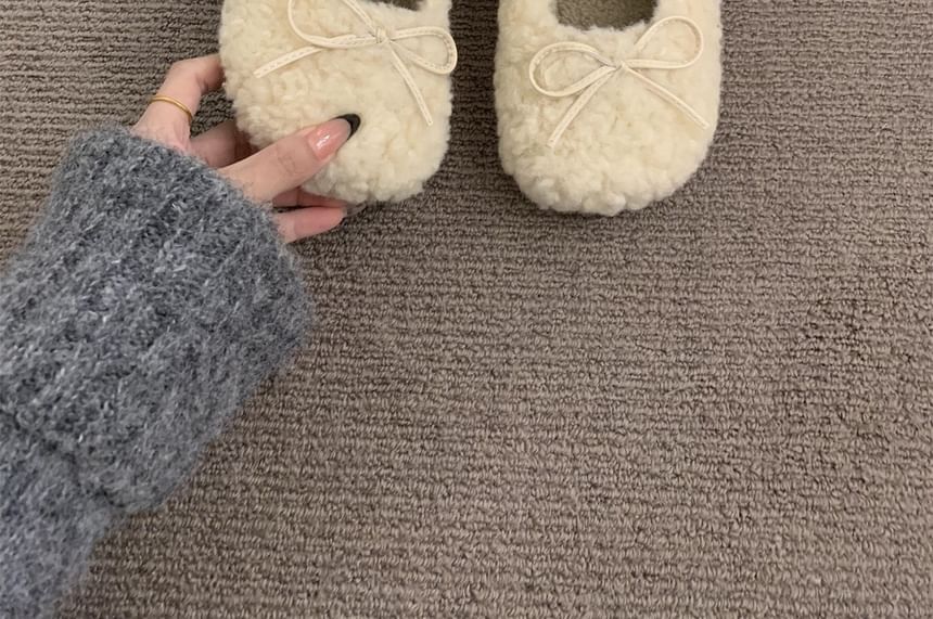 Furry Plain Mary Jane Shoes