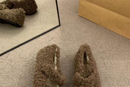 Furry Plain Mary Jane Shoes