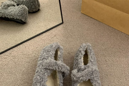 Furry Plain Mary Jane Shoes