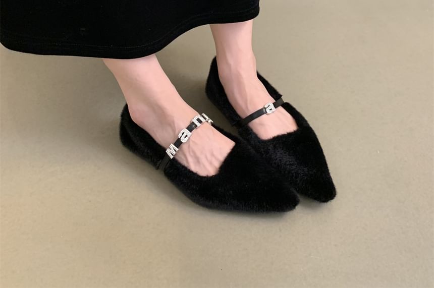 Fleece Pointed Flats