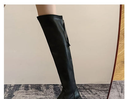 Faux Leather Platform Over-The-Knee Boots
