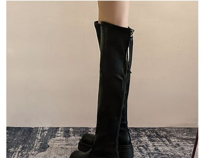 Faux Leather Platform Over-The-Knee Boots
