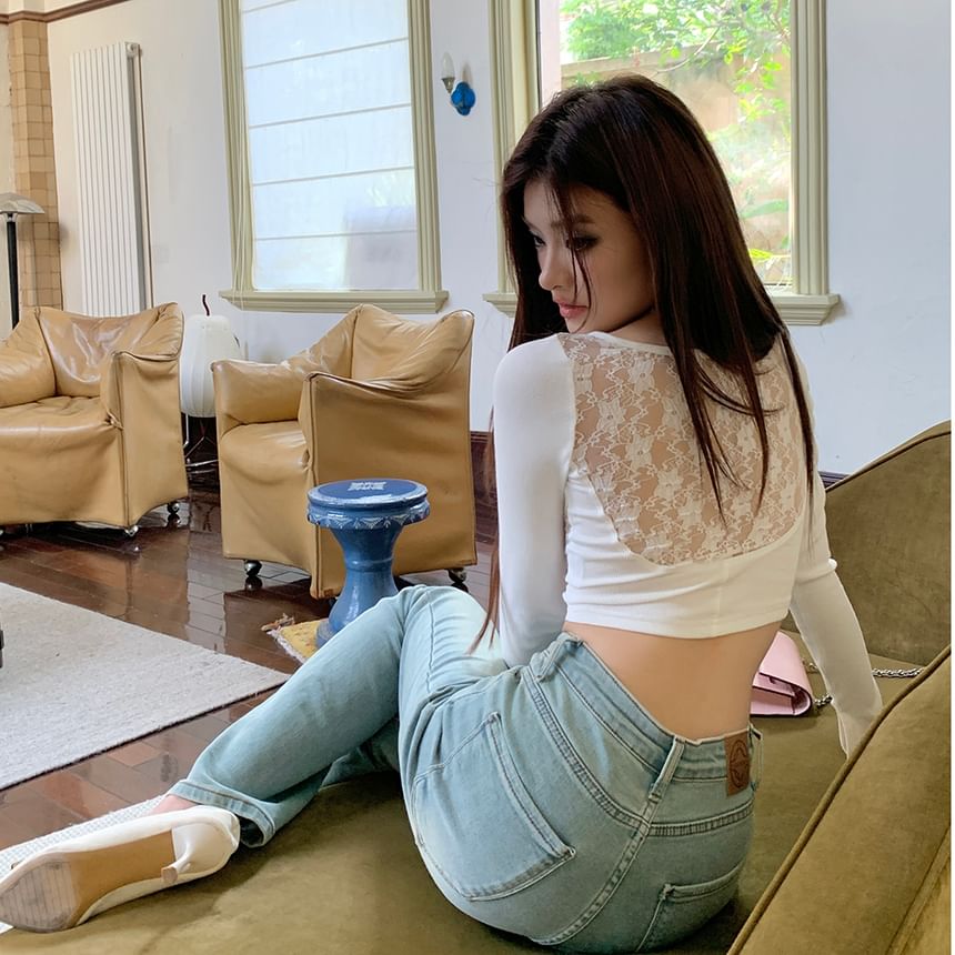 Flared Jeans Washed High Rise