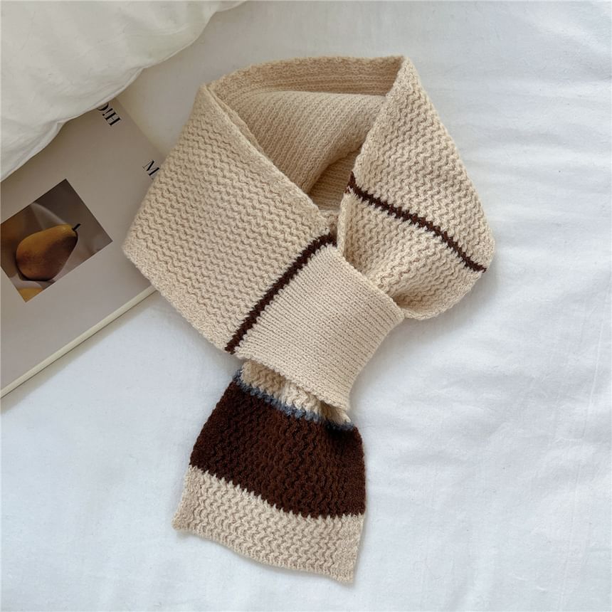 Two-Tone Knit Scarf