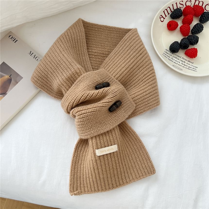 Label Applique Duffle Knit Scarf