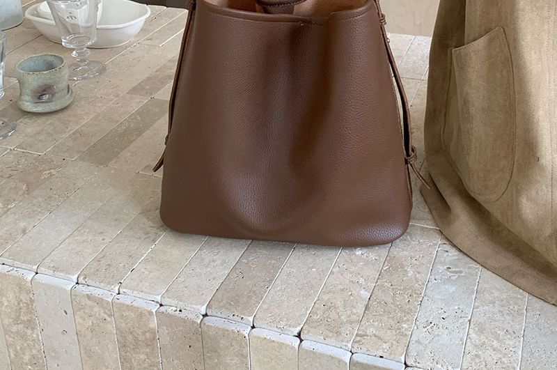 Faux Leather Crossbody Bag With Pouch