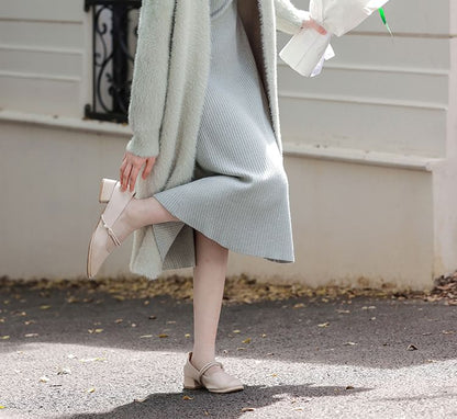 Open Front Plain Long Cardigan