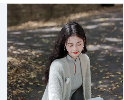 Open Front Plain Long Cardigan