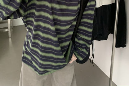 Long-Sleeve Crewneck Striped Tee