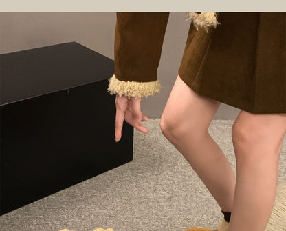 Fluffy Trim Platform Ankle Boots