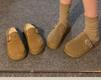 Mules à plateforme avec boucle