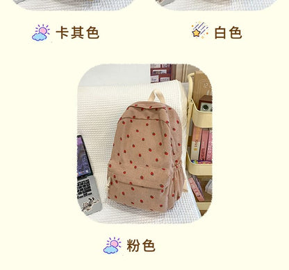 Strawberry Backpack Multi-Pocket Print