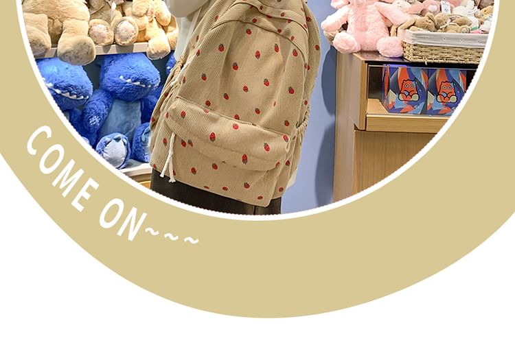 Strawberry Backpack Multi-Pocket Print