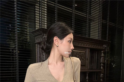 Long Sleeve V-Neck Plain T-Shirt