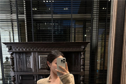 Long Sleeve V-Neck Plain T-Shirt