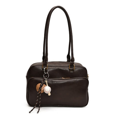 Faux Leather Bowler Bag