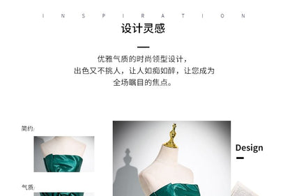 Gown Ruched Flower Evening Tube Plain A-Line