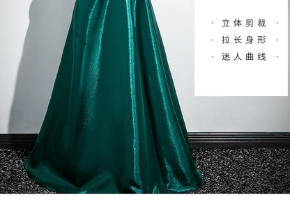 Plain Flower Ruched A-Line Tube Evening Gown