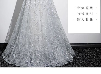 Sleeveless Mandarin Collar Butterfly Patterned Panel Mesh A-Line Evening Gown