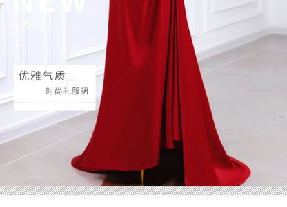 A-Line Tube Floral Detail Evening Gown Embroidered Ruched