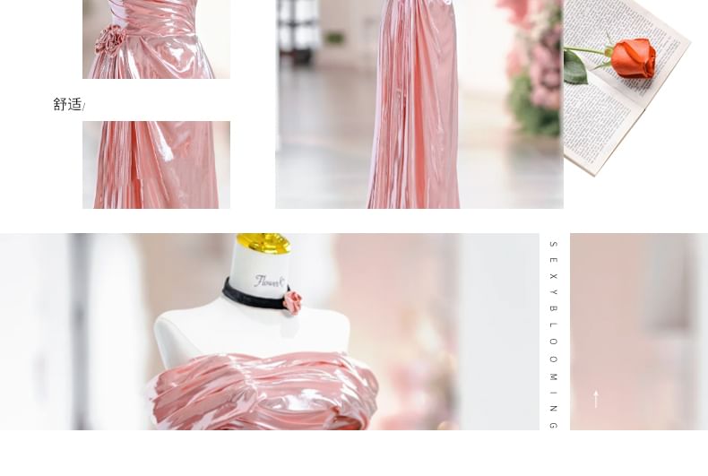 Gown Plain Ruched Off Evening Sleeveless A-Line Shoulder