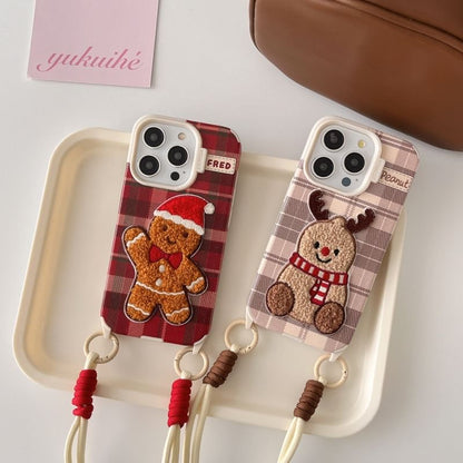 Christmas Embroidered Strap Phone Case