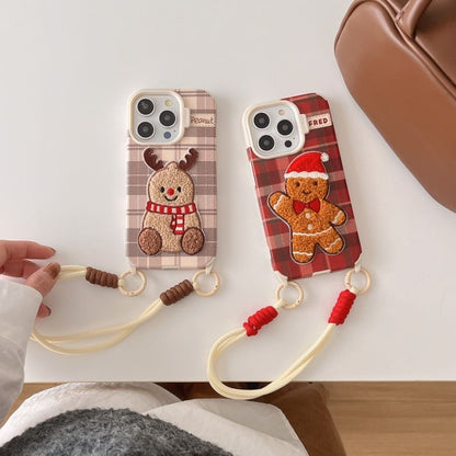 Christmas Embroidered Strap Phone Case
