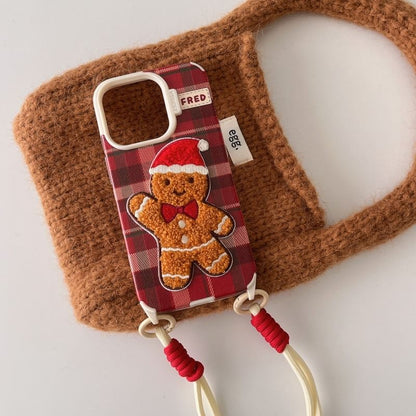 Christmas Embroidered Strap Phone Case