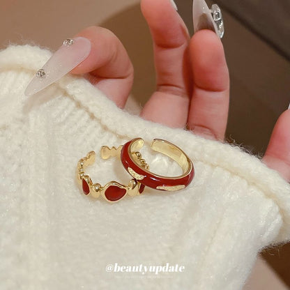 Rhinestone / Geometry Ring Open