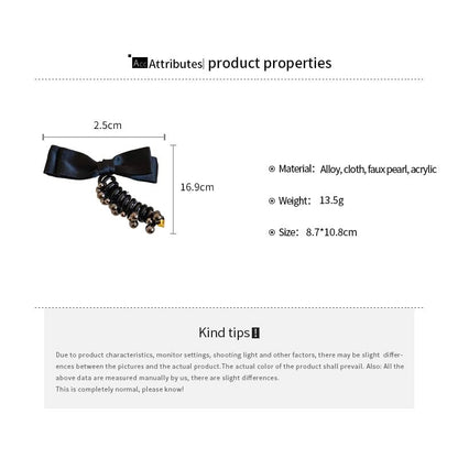 Hair Bow Pearl Faux Tie