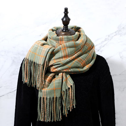 Plaid Fringe Scarf