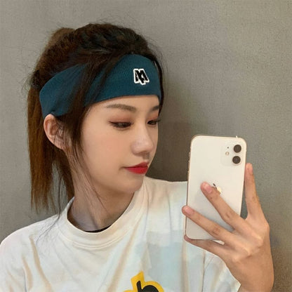 Lettering Embroidered Knit Headband