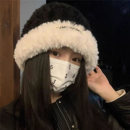 Fluffy / Plain Cable Knit Beanie