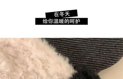 Fluffy / Plain Cable Knit Beanie