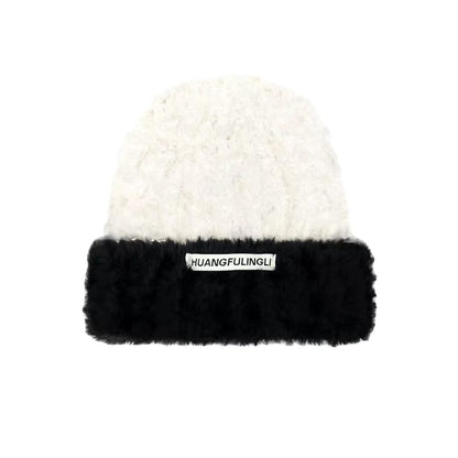 Fluffy / Plain Cable Knit Beanie