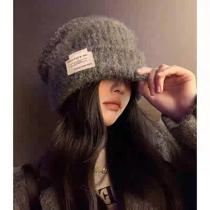 Plain / Two Tone Fluffy Beanie