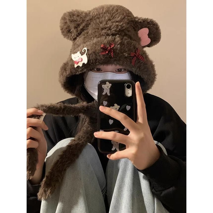 Bow Bear Ear / Dog Fluffy Hat