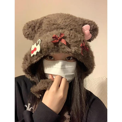 Bow Bear Ear / Dog Fluffy Hat