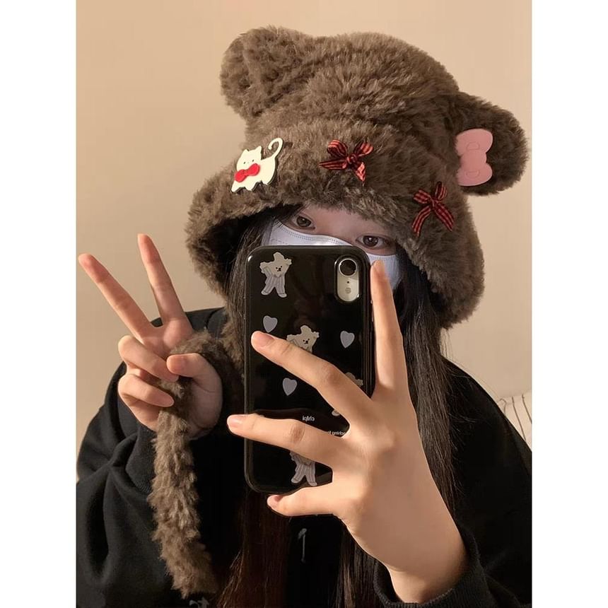 Bow Bear Ear / Dog Fluffy Hat