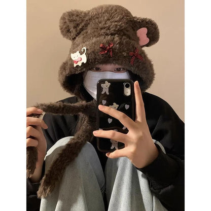 Bow Bear Ear / Dog Fluffy Hat